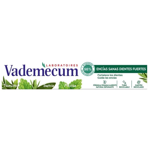 VADEMECUM Pasta de dientes con salvia, tomillo y melisa VADEMECUM 75 ml. - 0.08 l - Imagen del producto en Findit
