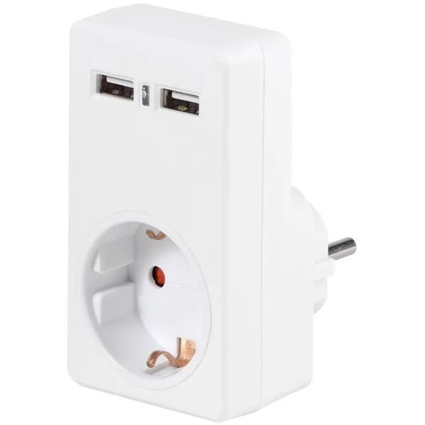 Adaptador de corriente Schuko blanco 2 Usb 2.1 amp 34422 VIVANCO - 34422 ud - Imagen del producto en Findit