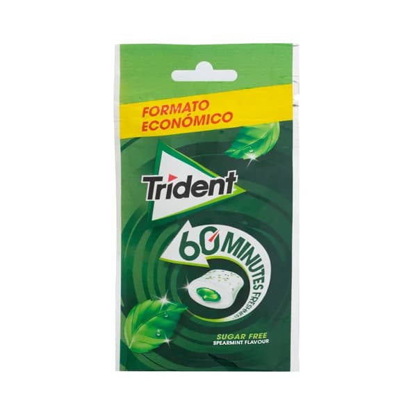 TRIDENT Chicle hierbabuena 60 ud bolsa 40 g. - 0.04 kg - Imagen del producto en Findit