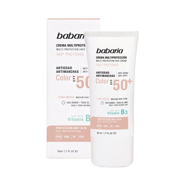 BABARIA Protector solar facial con color y FPS 50+ (muy alto) 50 ml. - 0.05 l - Imagen del producto en Findit