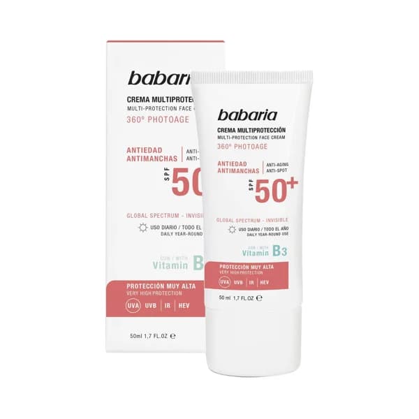 BABARIA Protector solar facial invisible con FPS 50+ (muy alto) 50 ml. - 0.05 l - Imagen del producto en Findit