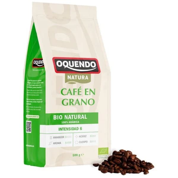 Café en grano arábica bio OQUENDO, paquete 500 g - 0.5 kg - Imagen del producto en Findit