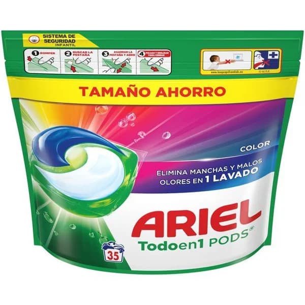 Detergente en cápsulas ARIEL COLOR, bolsa 35 dosis - 35 ud - Imagen del producto en Findit