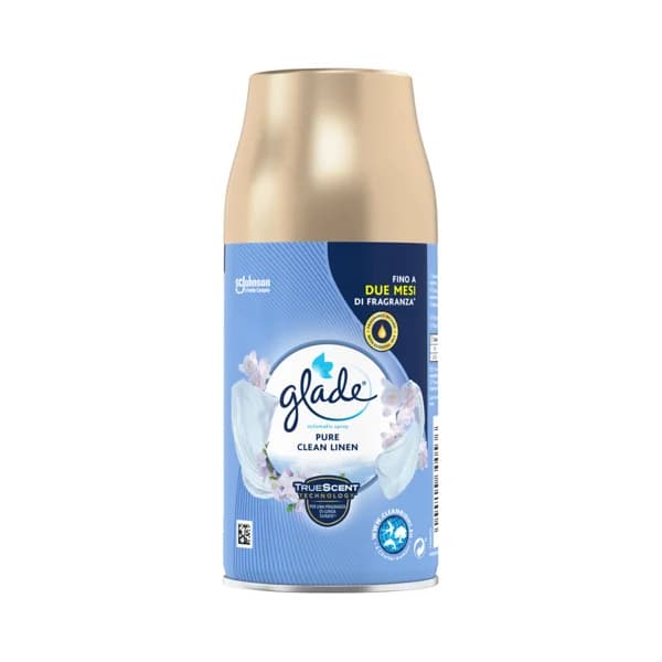 GLADE Pure clean linen Recambio de ambientador automático en spray con fragancia infusionada con aceites esenciales 269 ml. - 0.27 l - Imagen del producto en Findit