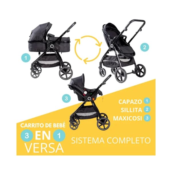 Cochecito de paseo combi trío, INTERBABY. - 1 ud - Imagen del producto en Findit