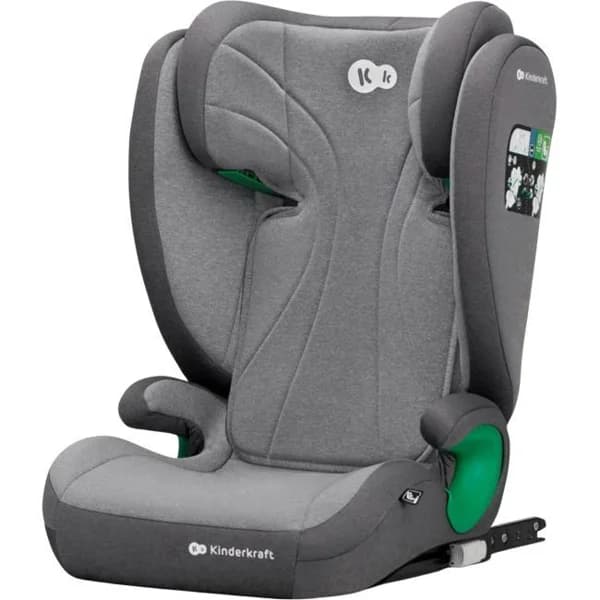 Silla de coche Junior Fix 2 i-Size gris 100-150 cm, con sistema de protección lateral y reposacabezas ajustable KINDERKRAFT Homologación Europea: UN ECE R129. Con Isofix - 1 ud - Imagen del producto en Findit