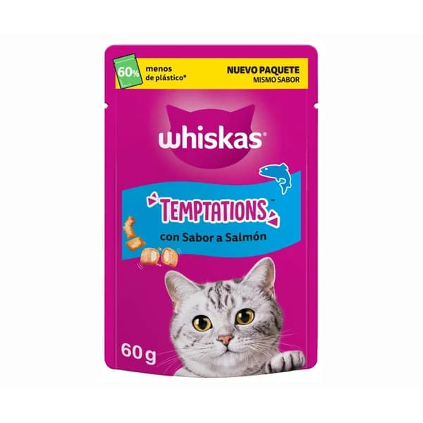 WHISKAS Snacks temptations salmón 60 gr. - 0.06 kg - Imagen del producto en Findit