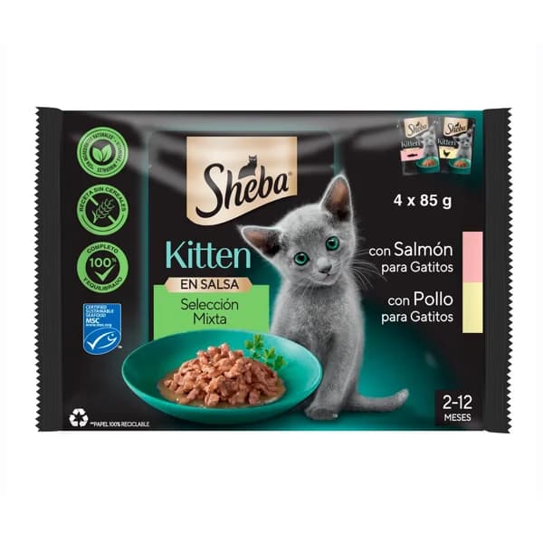 SHEBA Alimento de gato húmedo en bolsa mix salsa 4 x 85 gr. - 0.34 kg - Imagen del producto en Findit