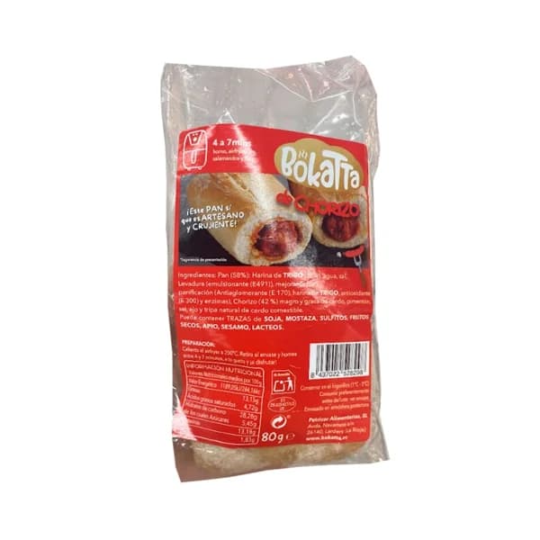 BOKATTA Bocata de chorizo individual 80g - 0.08 kg - Imagen del producto en Findit