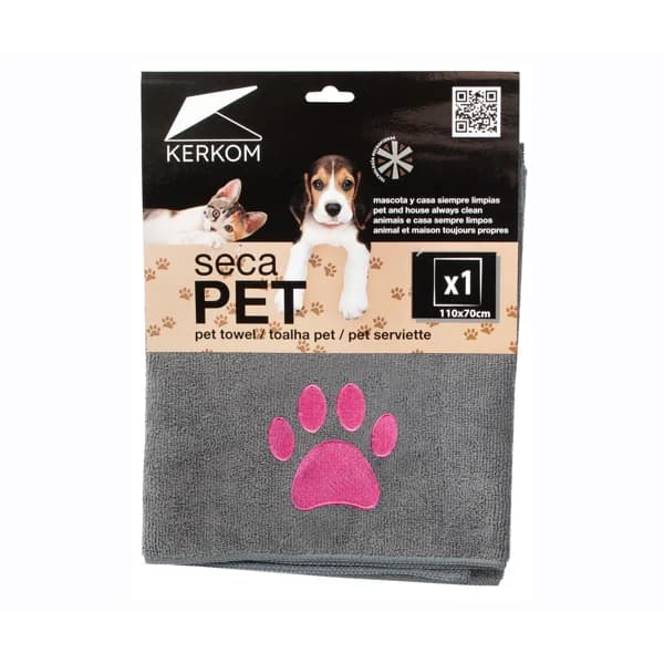 KERKOM Toalla seca de mascotas 110 x 70 cm - 1 ud - Imagen del producto en Findit