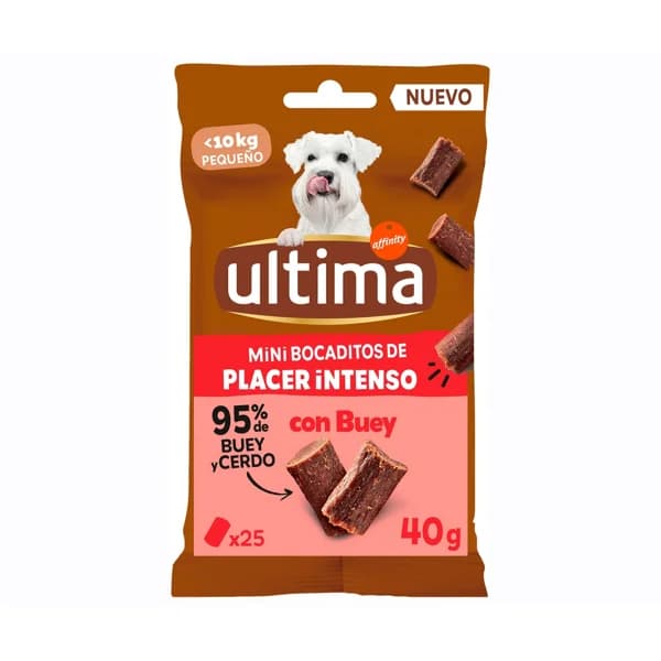 ULTIMA Snack perro mini bocaditos intensos ternera 40 gr. - 1 ud - Imagen del producto en Findit