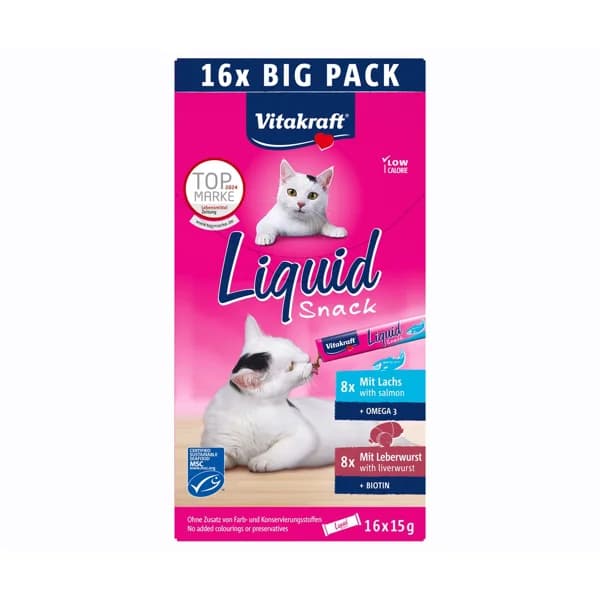 VITAKRAFT Snack líquido para gato de salmón y paté 240 gr. - 0.24 kg - Imagen del producto en Findit