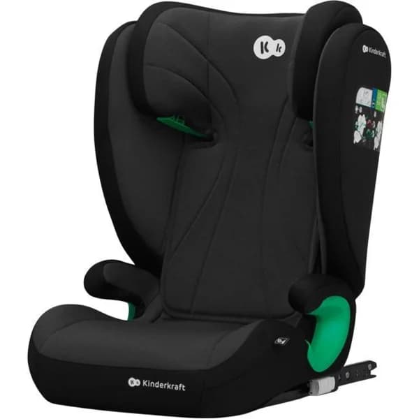 Silla de coche Junior Fix 2 i-Size negra 100-150 cm, con sistema de protección lateral y reposacabezas ajustable KINDERKRAFT Homologación Europea: UN ECE R129. Con Isofix - 1 ud - Imagen del producto en Findit