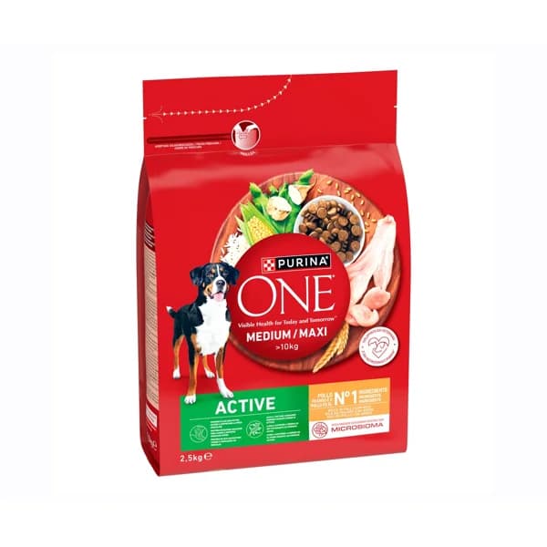 PURINA ONE Alimentación de perro medium-maxi active pollo 2,5 kg. - 2.5 kg - Imagen del producto en Findit