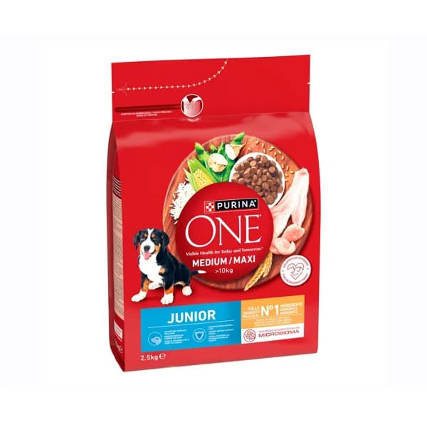 PURINA ONE Alimentación de perro medium-maxi junior pollo y arroz 2,5 kg. - 2.5 kg - Imagen del producto en Findit