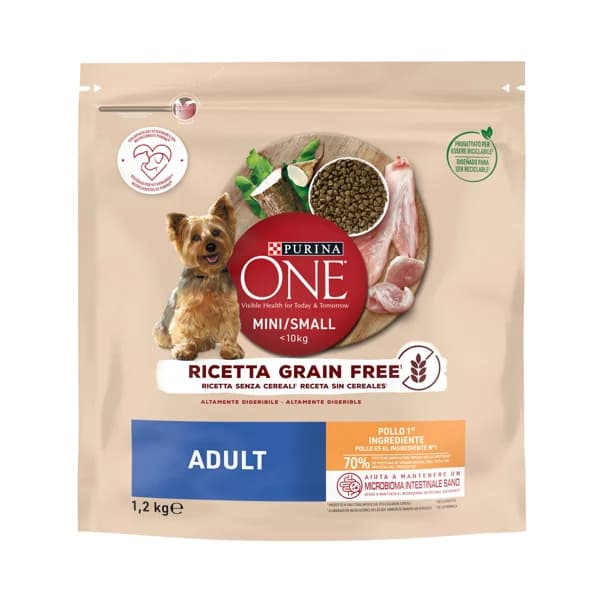 PURINA ONE Mini Alimento seco para perro adulto de raza pequeña, rico en pollo 1.2 kg. - 1.2 kg - Imagen del producto en Findit