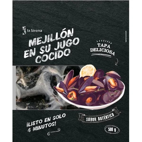 Mejillones en su jugo LA SIRENA, bolsa 500 g - 0.5 kg - Imagen del producto en Findit
