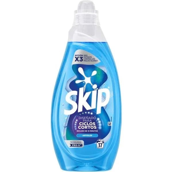 Detergente líquido ciclos cortos antiolor SKIP, botella 37 dosis - 37 ud - Imagen del producto en Findit