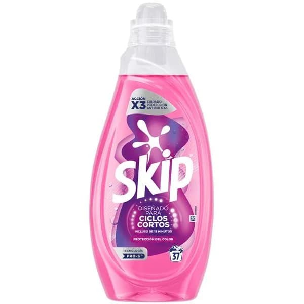 Detergente líquido ciclos cortos color SKIP, botella 37 dosis - 37 ud - Imagen del producto en Findit