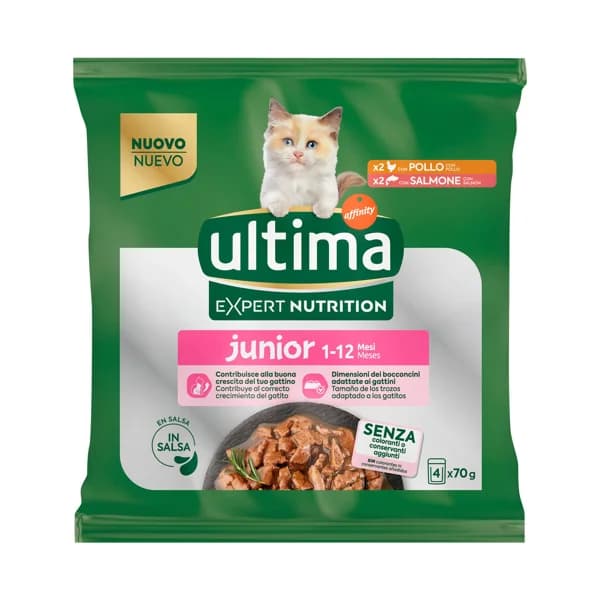 ULTIMA Expert nutrition Alimento en trozos en salsa, para gatitos de 1 a 12 meses 4 x 70 g. - 0.28 kg - Imagen del producto en Findit