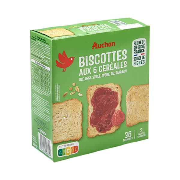 PRODUCTO ALCAMPO Biscotes de 6 cereales en sobres de 2 uds. 300 g. - 0.3 kg - Imagen del producto en Findit