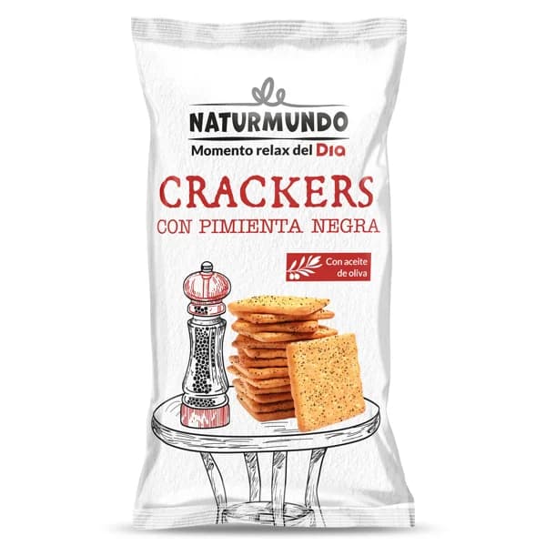 Galletas crackers con pimienta negra Snack Maniac de Dia bolsa 100 g - 0.1 kg - Imagen del producto en Findit