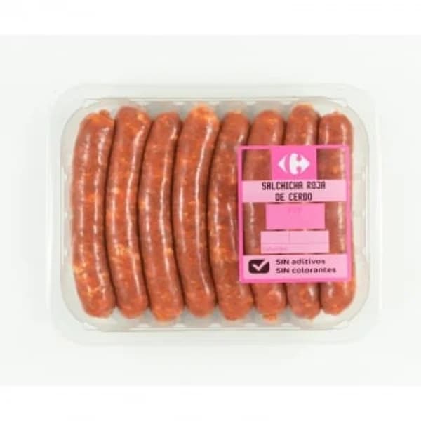 Salchicha roja de cerdo Carrefour 350 g aprox - 0.35 kg - Imagen del producto en Findit