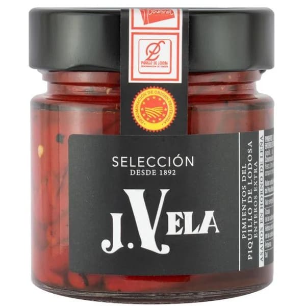 Pimiento de piquillo entero D.O. VELA, frasco 220 g - 0.22 kg - Imagen del producto en Findit