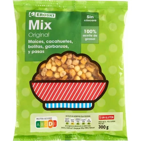 Mix original EROSKI, bolsa 300 g - 0.3 kg - Imagen del producto en Findit