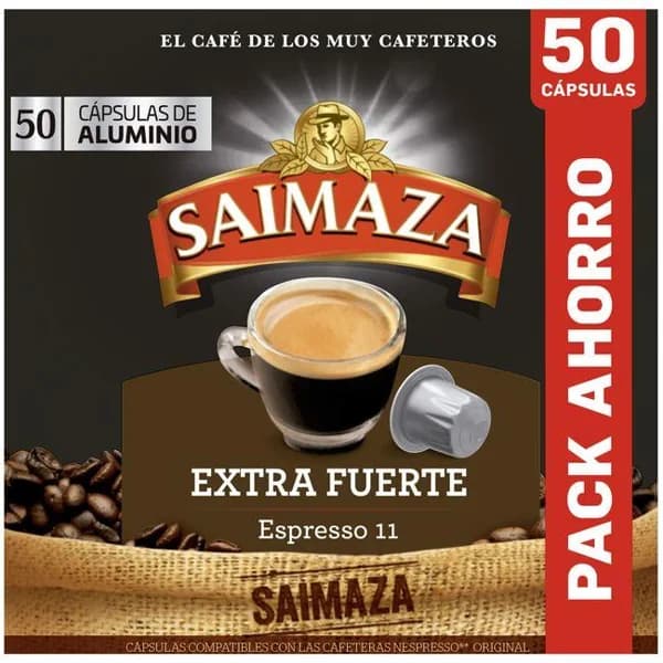 Café extrafuerte Nespresso SAIMAZA, caja 50 uds - 50 ud - Imagen del producto en Findit