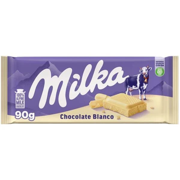 Chocolate blanco MILKA, tableta 90 g - 0.09 kg - Imagen del producto en Findit