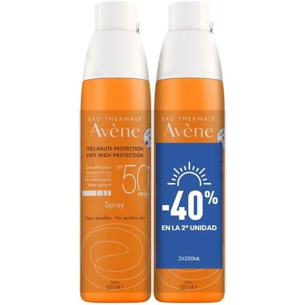Protector solar en spray SPF50 AVÈNE, pack 2x200 ml - 1 ud - Imagen del producto en Findit