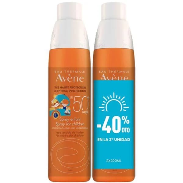 Protector solar infantil en spray SPF50 AVÈNE, pack 2x200 ml - 0.4 l - Imagen del producto en Findit