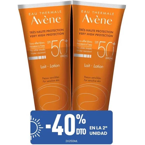 Leche solar SPF50 AVÈNE, pack 2x250 ml - 0.5 l - Imagen del producto en Findit