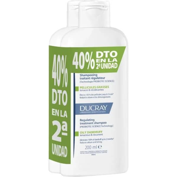 Champú Caspa Grasa DUCRAY SQUANORM, pack 2x400 ml - 0.8 l - Imagen del producto en Findit