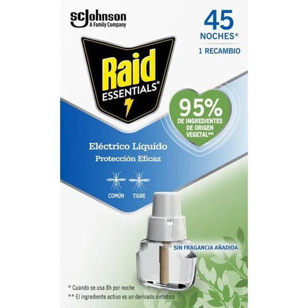 Antimosquitos líquido eléctrico 45 noches RAID, recambio 1 ud - 1 ud - Imagen del producto en Findit
