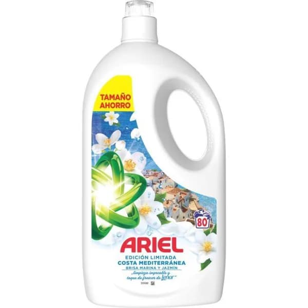 Detergente en gel Costa Mediterránea ARIEL, garrafa 80 dosis - 80 ud - Imagen del producto en Findit