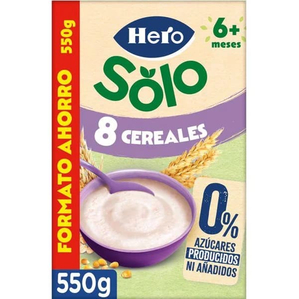 Papilla 8 cereales bio HERO, caja 550 g - 0.55 kg - Imagen del producto en Findit