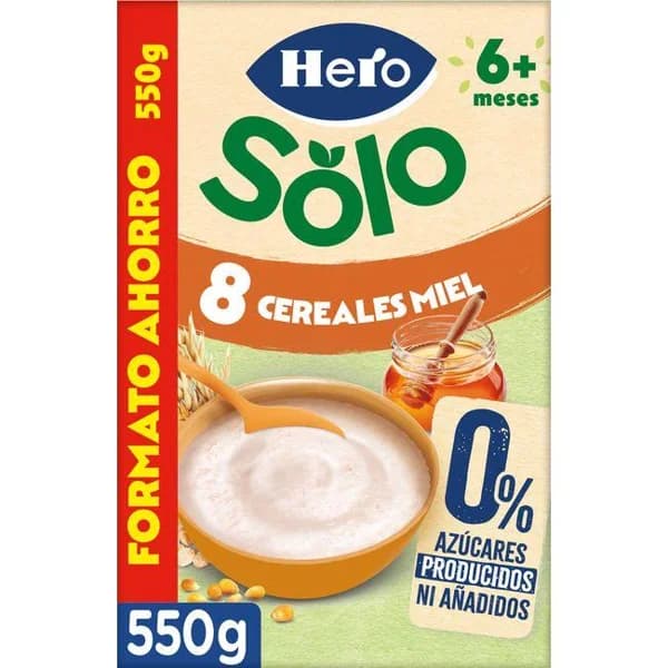 Papilla 8 cereales miel bio HERO, caja 550 g - 0.55 kg - Imagen del producto en Findit
