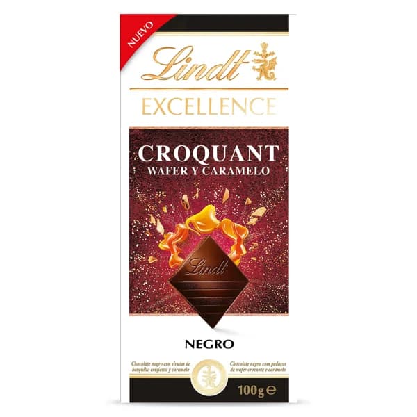 Chocolate negro con barquillo y caramelo Lindt 100 g - 0.1 kg - Imagen del producto en Findit