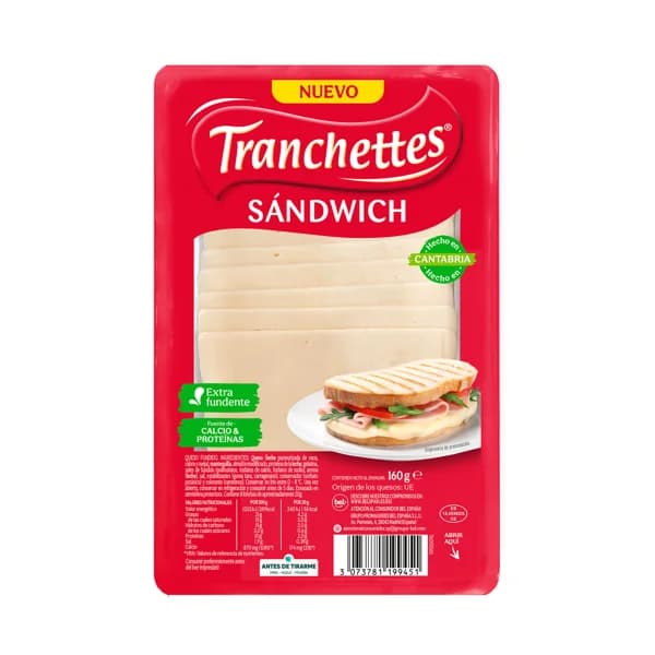 LA VACA QUE RÍE Queso sándwich tranchette 160 g. - 0.16 kg - Imagen del producto en Findit