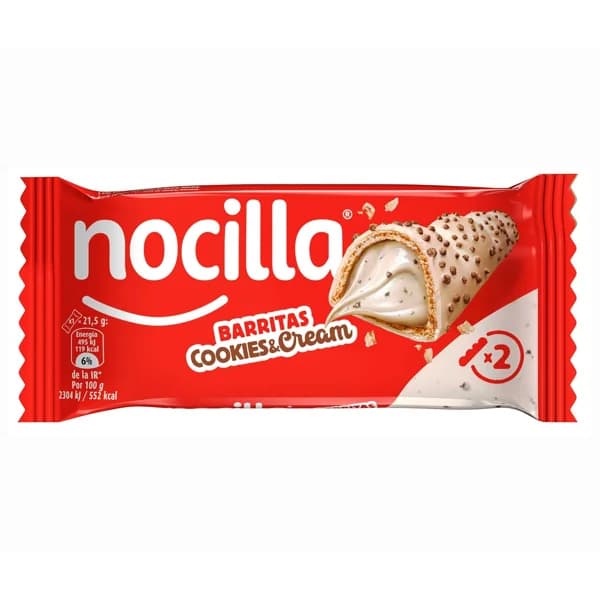 NOCILLA Barrita de cookies & cream 2 unds 43 gr. - 0.04 kg - Imagen del producto en Findit