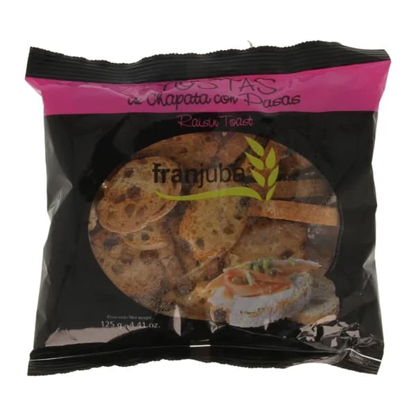 FRANJUBA Tostas de chapata con pasas 125 g. - 0.13 kg - Imagen del producto en Findit