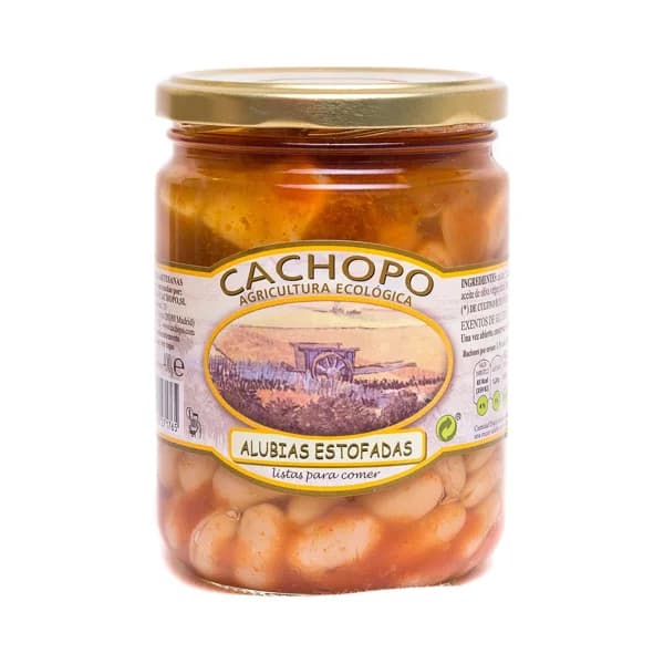 CACHOPO Alubias (judias blancas) estofadas procedentes de agricultura ecológica bote 400 g. - 0.4 kg - Imagen del producto en Findit