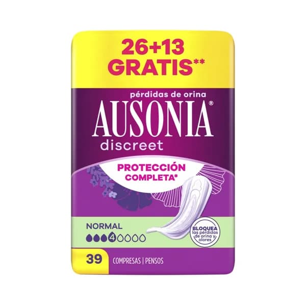 AUSONIA Discreet Compresas normal para perdidas de orina 39 uds. - 1 ud - Imagen del producto en Findit