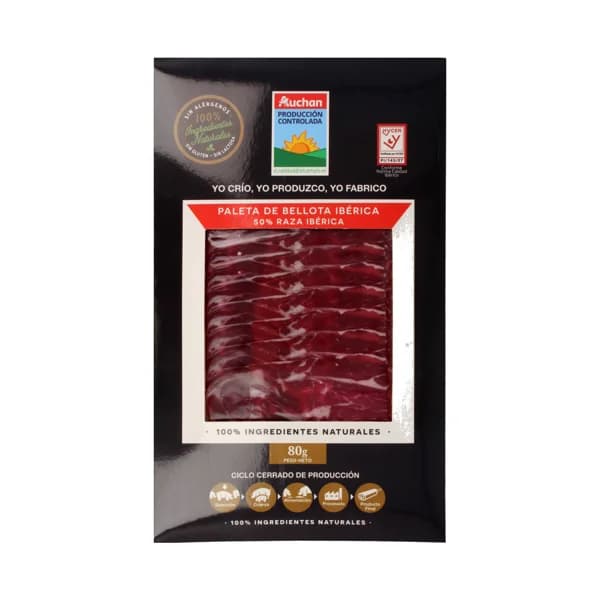 ALCAMPO CULTIVAMOS LO BUENO  Paleta de bellota ibérica (50% raza ibérica)  80 g. - 0.08 kg - Imagen del producto en Findit