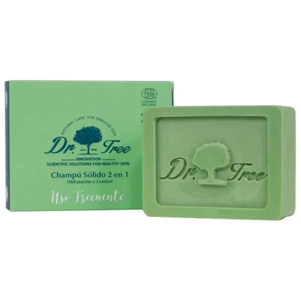 DR. TREE Champú y acondicionador de uso frecuente en pastilla, con acción hidratante DR. TREE 75 g. - 0.7 l - Imagen del producto en Findit