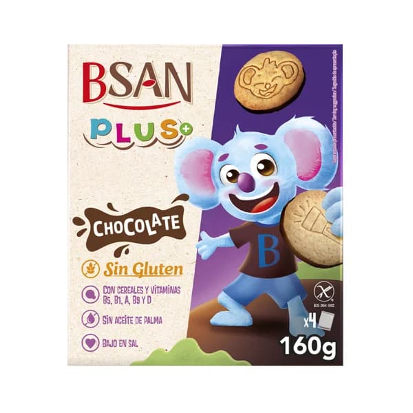 B-SAN Galletas de chocolate sin gluten B-SAN Plus+ 160 gr. - 0.16 kg - Imagen del producto en Findit