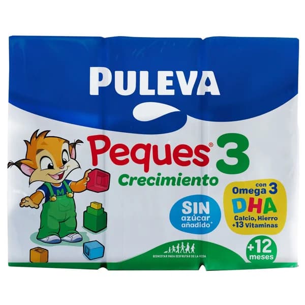 PULEVA Peques 3 Leche (3) de crecimiento de 12 a 36 meses 3 x 200 ml. - 0.6 l - Imagen del producto en Findit