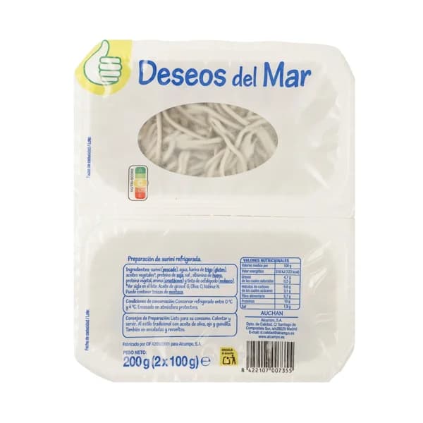 PRODUCTO ECONÓMICO ALCAMPO Antojos (sucedáneo de angulas) 200 g. - 0.2 kg - Imagen del producto en Findit
